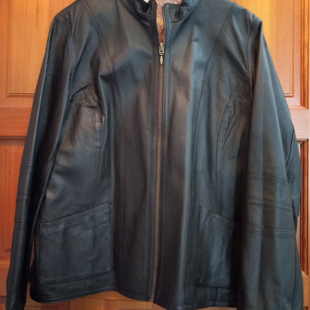 Women's Leather Reversible Jacket - image 7